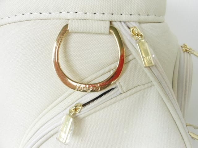 M・Uスポーツ　キャンバス風キャディバッグ　アイボリー　63,800円