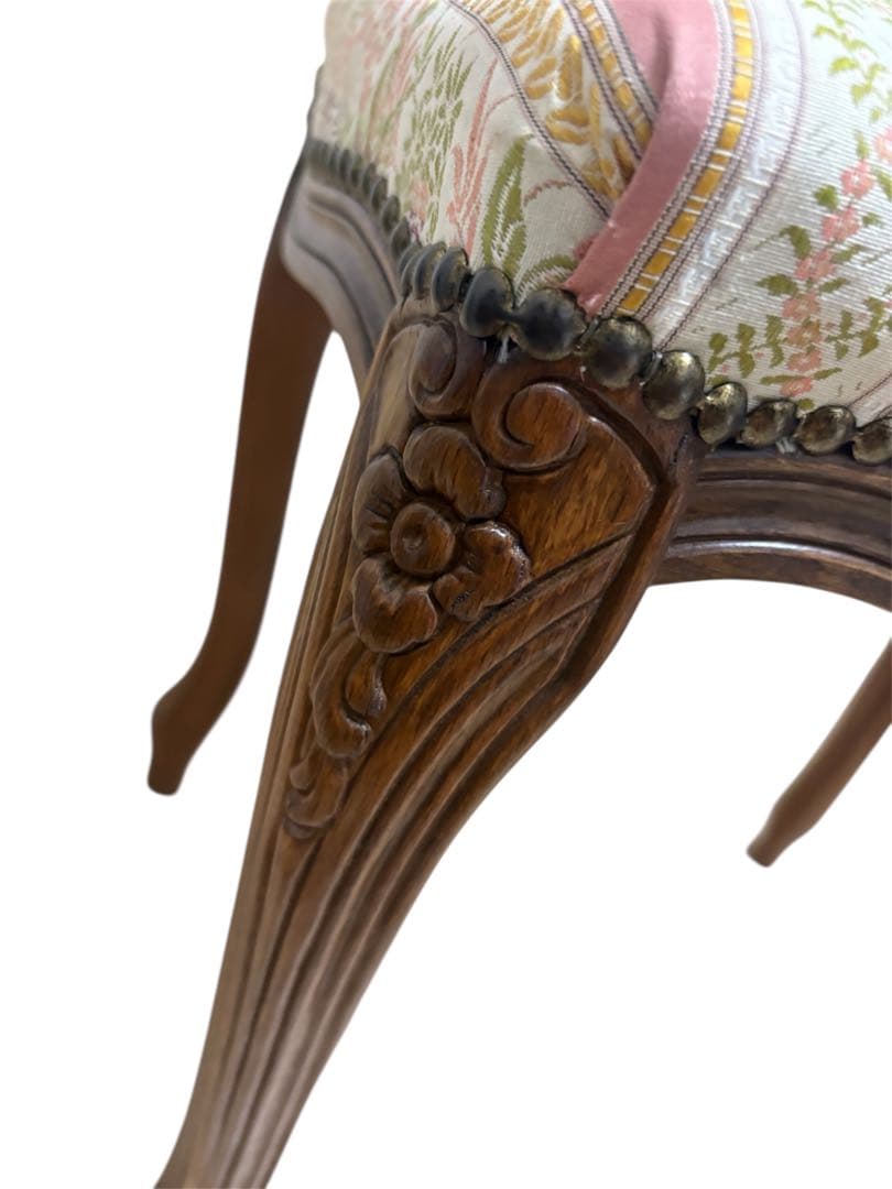 イタリア製 スツール チェア 椅子 猫脚 腰掛け ピンク