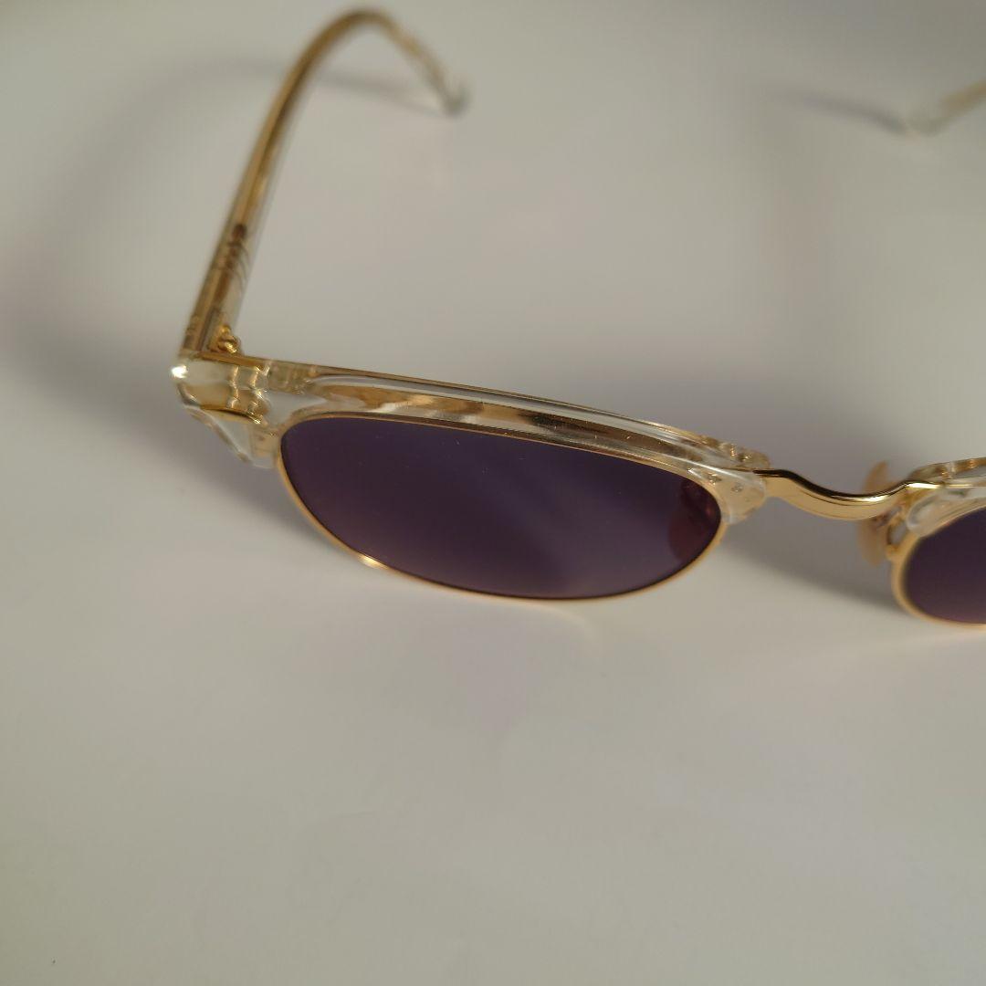 クリアメタルオーバルレイバン度無し調光レンズ入りメガネ