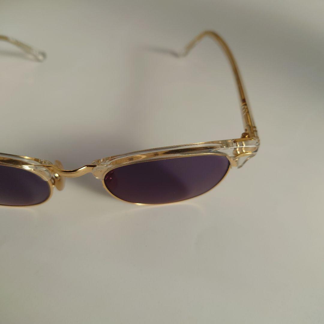 クリアメタルオーバルレイバン度無し調光レンズ入りメガネ