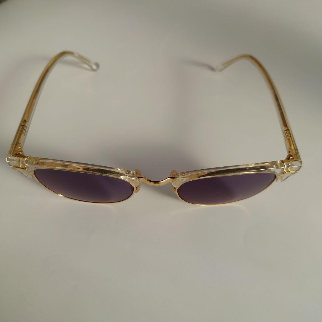 クリアメタルオーバルレイバン度無し調光レンズ入りメガネ