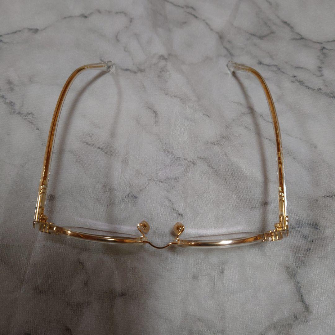 クリアメタルオーバルレイバン度無し調光レンズ入りメガネ