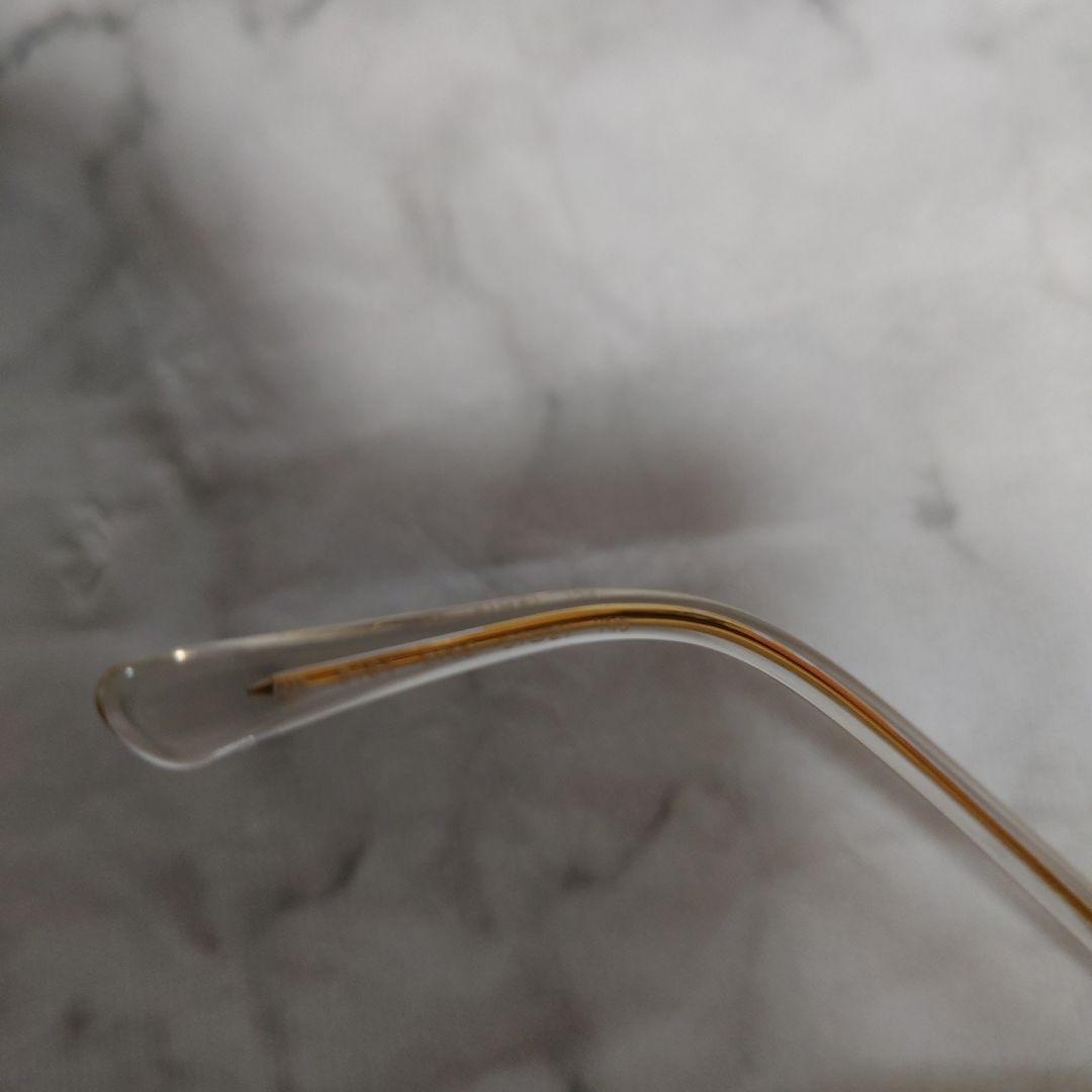 クリアメタルオーバルレイバン度無し調光レンズ入りメガネ