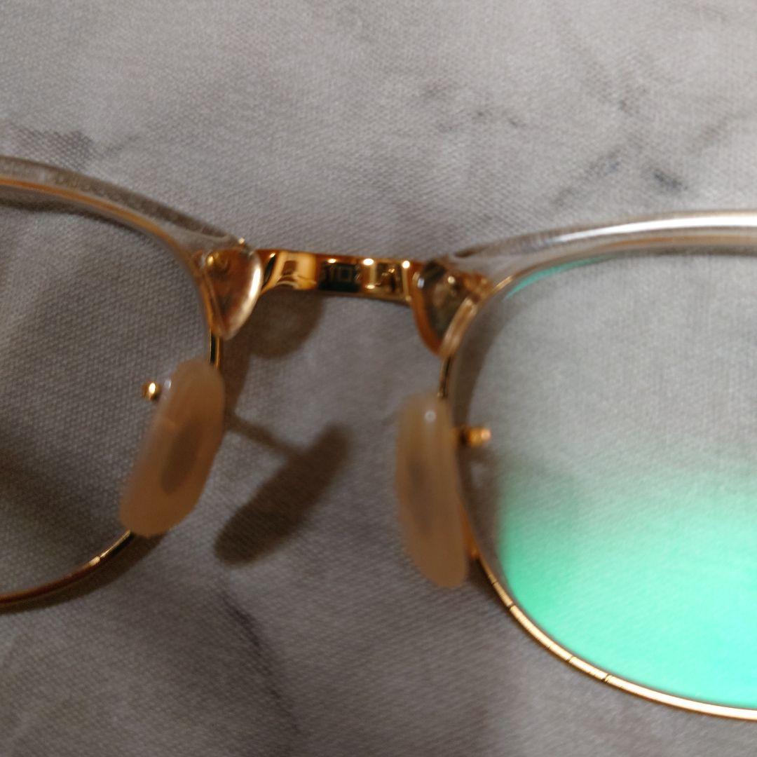 クリアメタルオーバルレイバン度無し調光レンズ入りメガネ