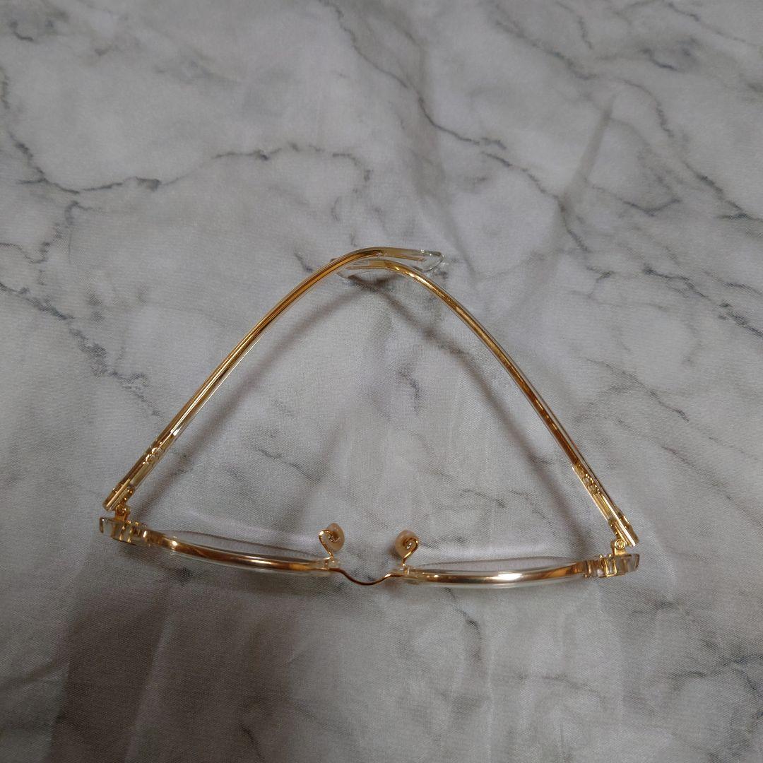 クリアメタルオーバルレイバン度無し調光レンズ入りメガネ