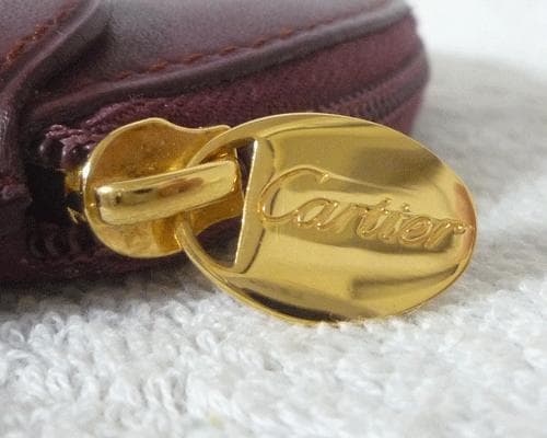 美品　カルティエ　ボルドー　マストライン　丸型　小銭入れ　ケース