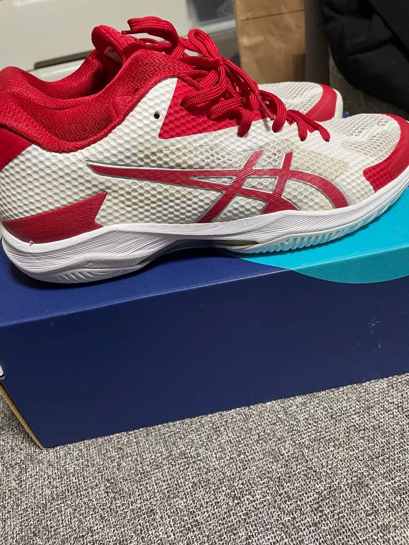 ASICS バレーボールシューズ 25.5cm レッド/ホワイト V-SWIFT