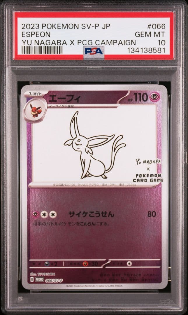 新ケース YU NAGABA ブイズ9種+ピカチュウ PSA10 10連番