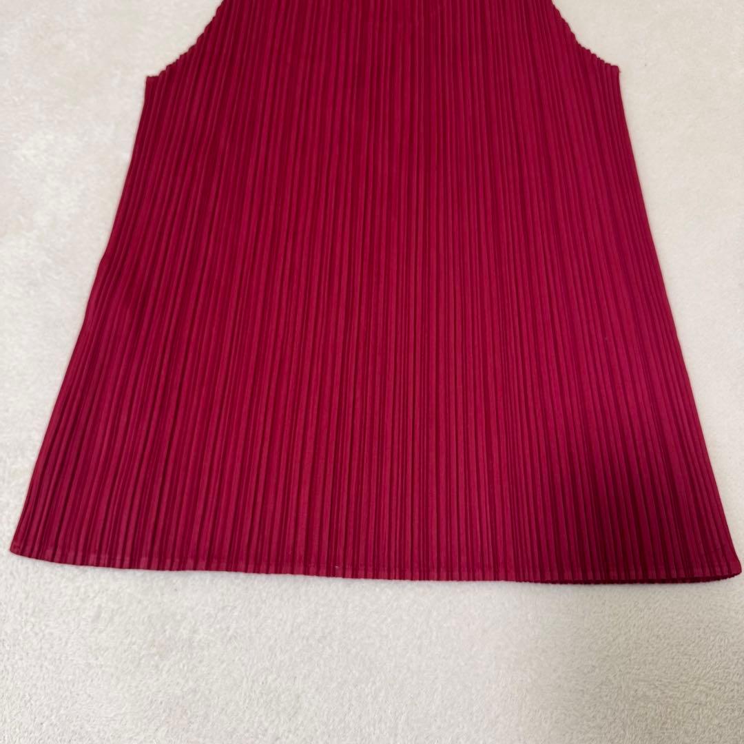極美品✨ISSEY MIYAKE プリーツ　ボルドー　ノースリーブ　チュニック