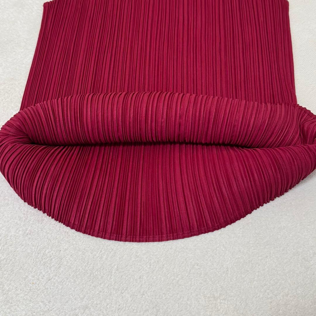 極美品✨ISSEY MIYAKE プリーツ　ボルドー　ノースリーブ　チュニック