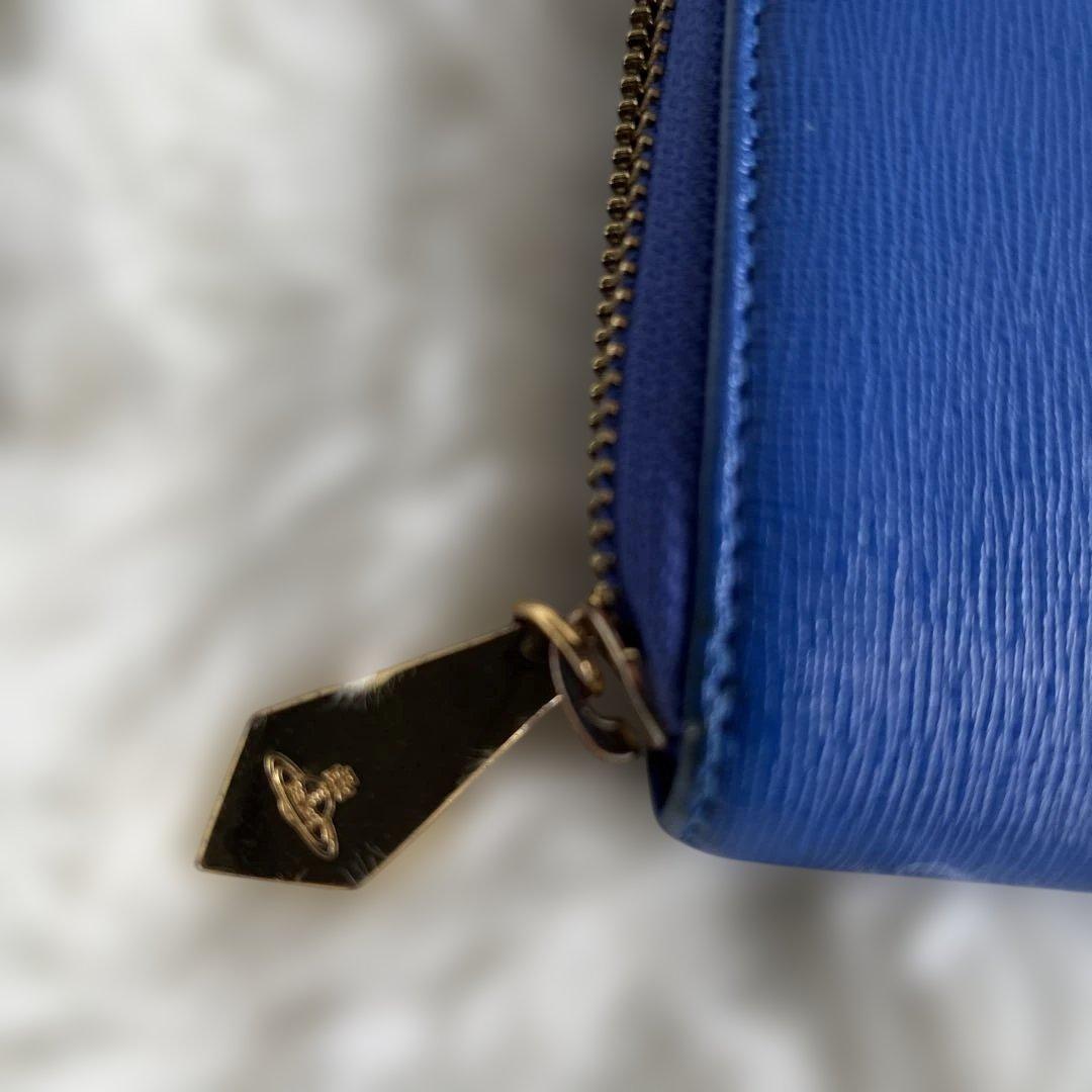 り*♡様 ヴィヴィアン・ウエストウッド　青の長財布 ジッパー　中古　まだまだ使え