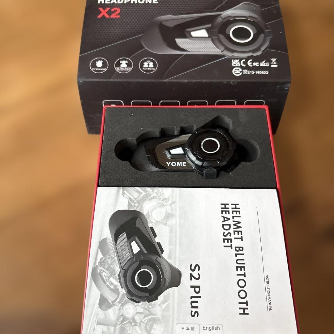新YOME S2 Plus ヘルメットBluetoothヘッドセット 2セット
