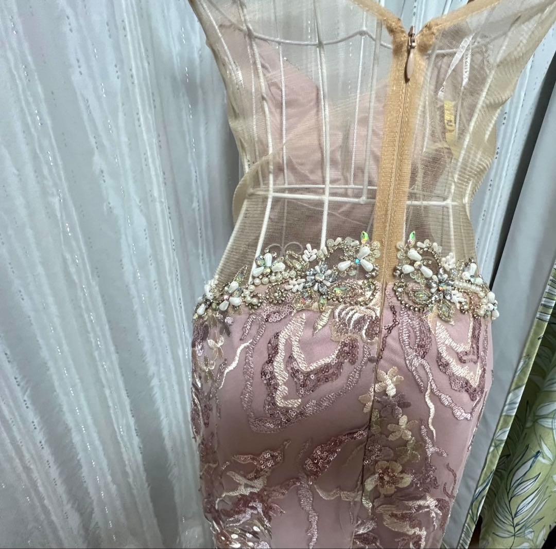 エンジェルアールビーズ刺繍ロングドレス【M】