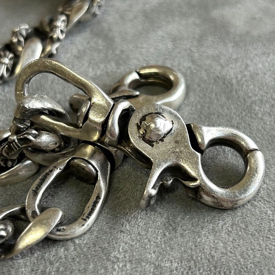 小物 silver925 wallet chain floral cross 225g