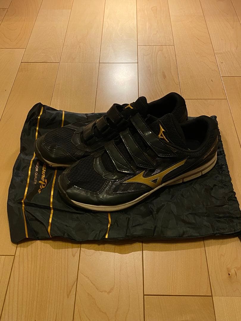 【美品】ミズノプロ 野球 トレーニングシューズ ブラック