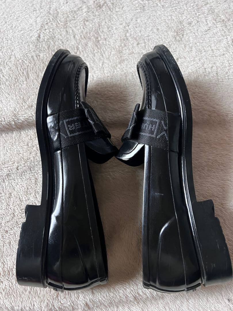 美品 HUNTER ハンター ボウ グロス ペニー レインローファー 24㎝