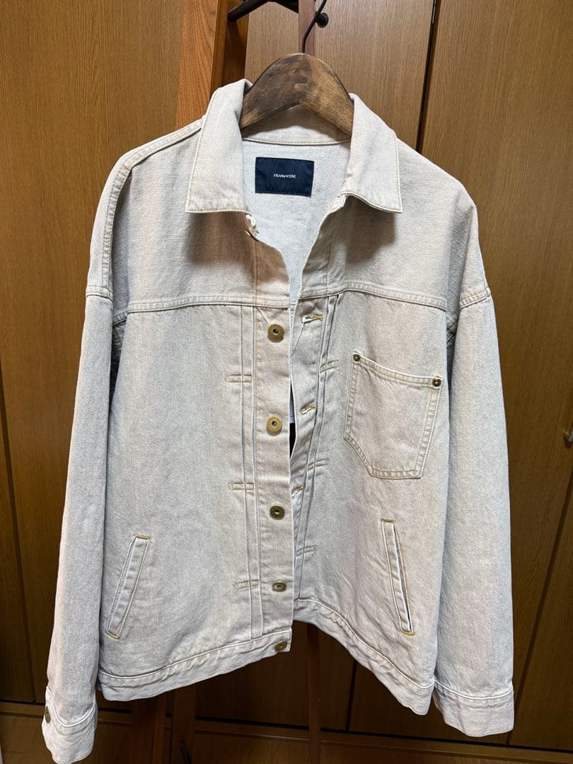 【ジャイ】FRAMeWORK エクストララージデニムジャケット ベージュ