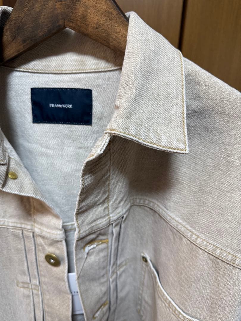 【ジャイ】FRAMeWORK エクストララージデニムジャケット ベージュ
