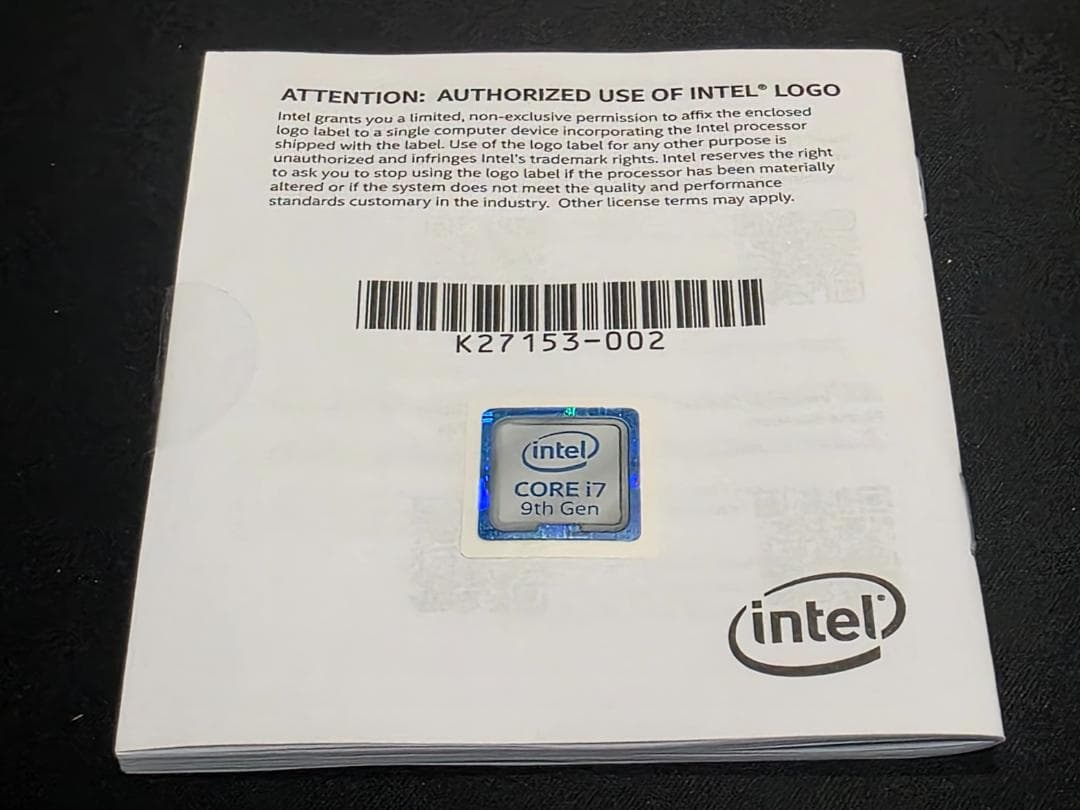 高性能CPU Intel Core i7-9700K BOX