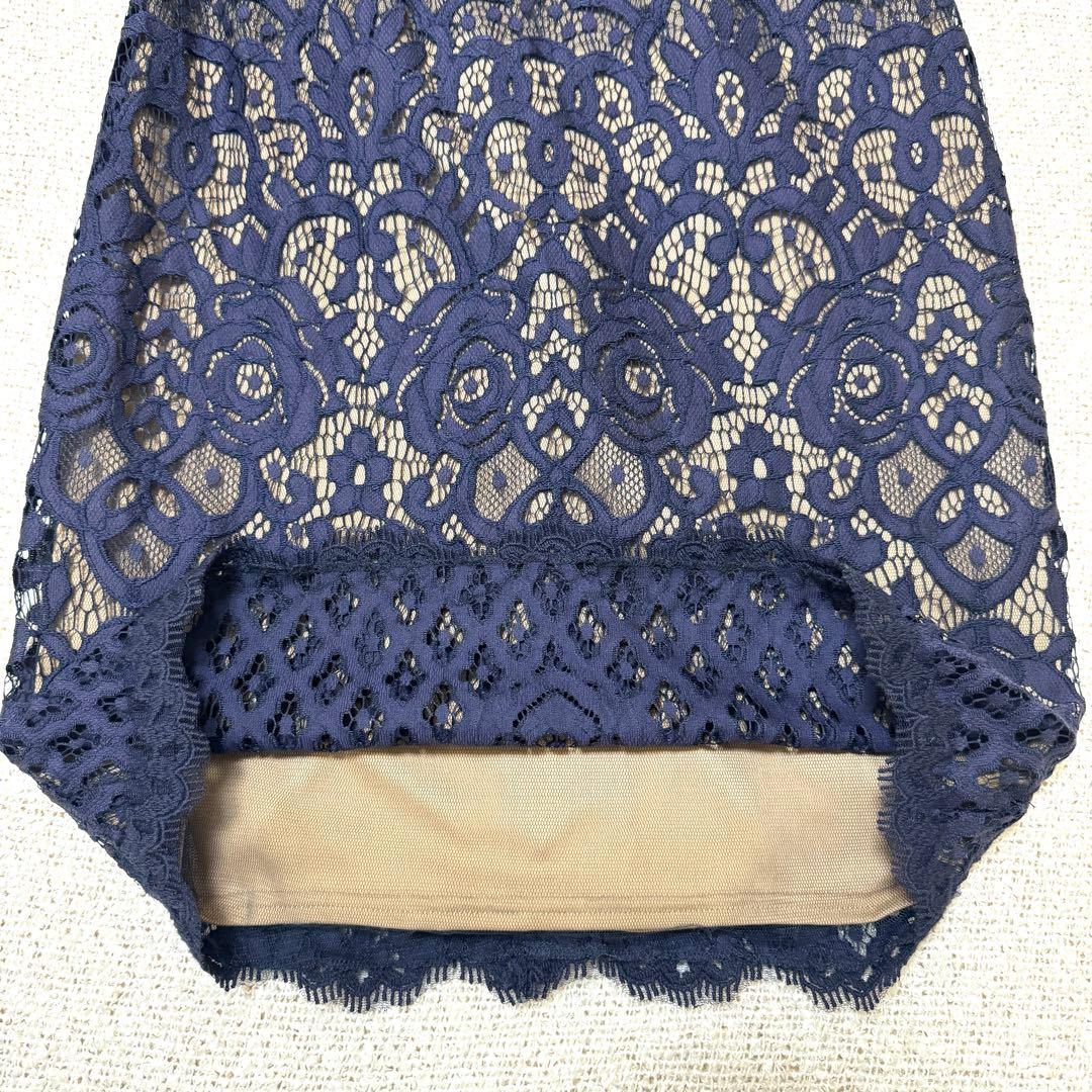 TADASHI SHOJI ネイビー レース　オケージョンドレス ワンピースM