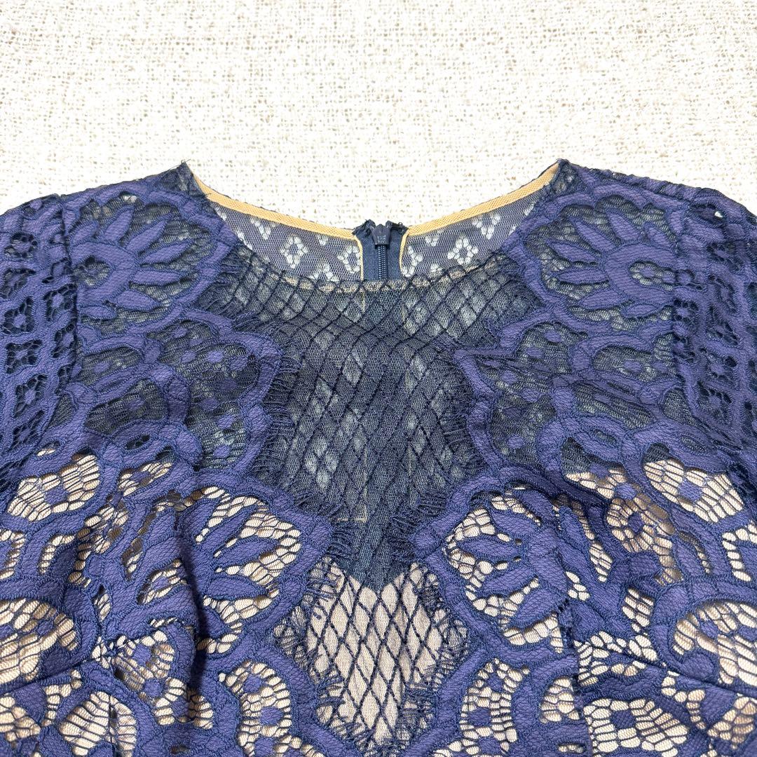TADASHI SHOJI ネイビー レース　オケージョンドレス ワンピースM
