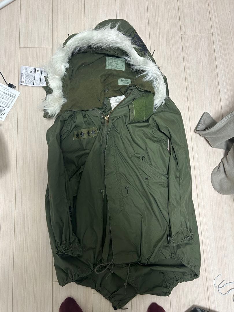 60s　70s 米軍　モッズコート　ミリタリージャケット　ビッグフード　ファー付