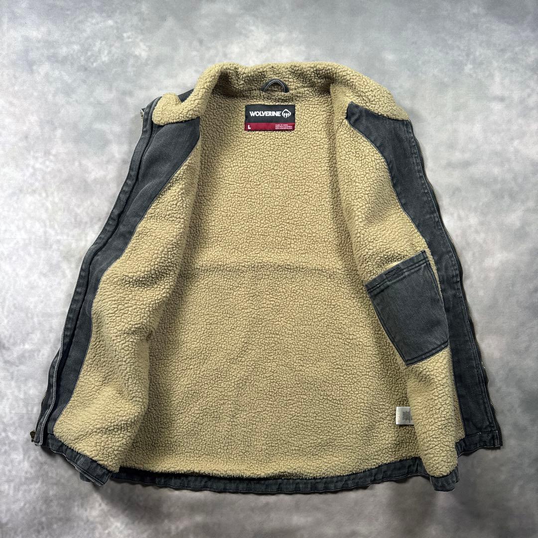 WOLVERINE古着ブラックダックベスト中ボア　S80