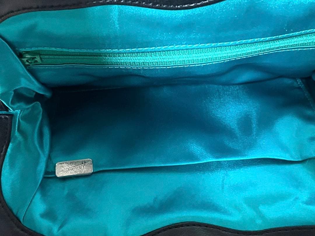 傳濱野 パーティーバッグ 黒 レザー