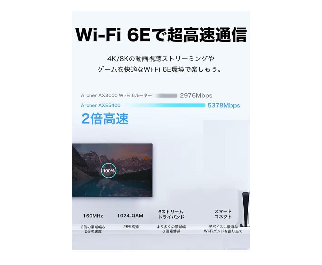 TP-Link Wi-Fi 6E 無線LANルーター