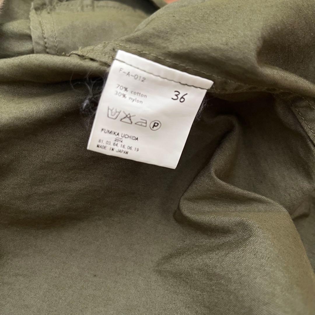 ブンブンフミカウチダfumikauchidaモッズコート36カーキ