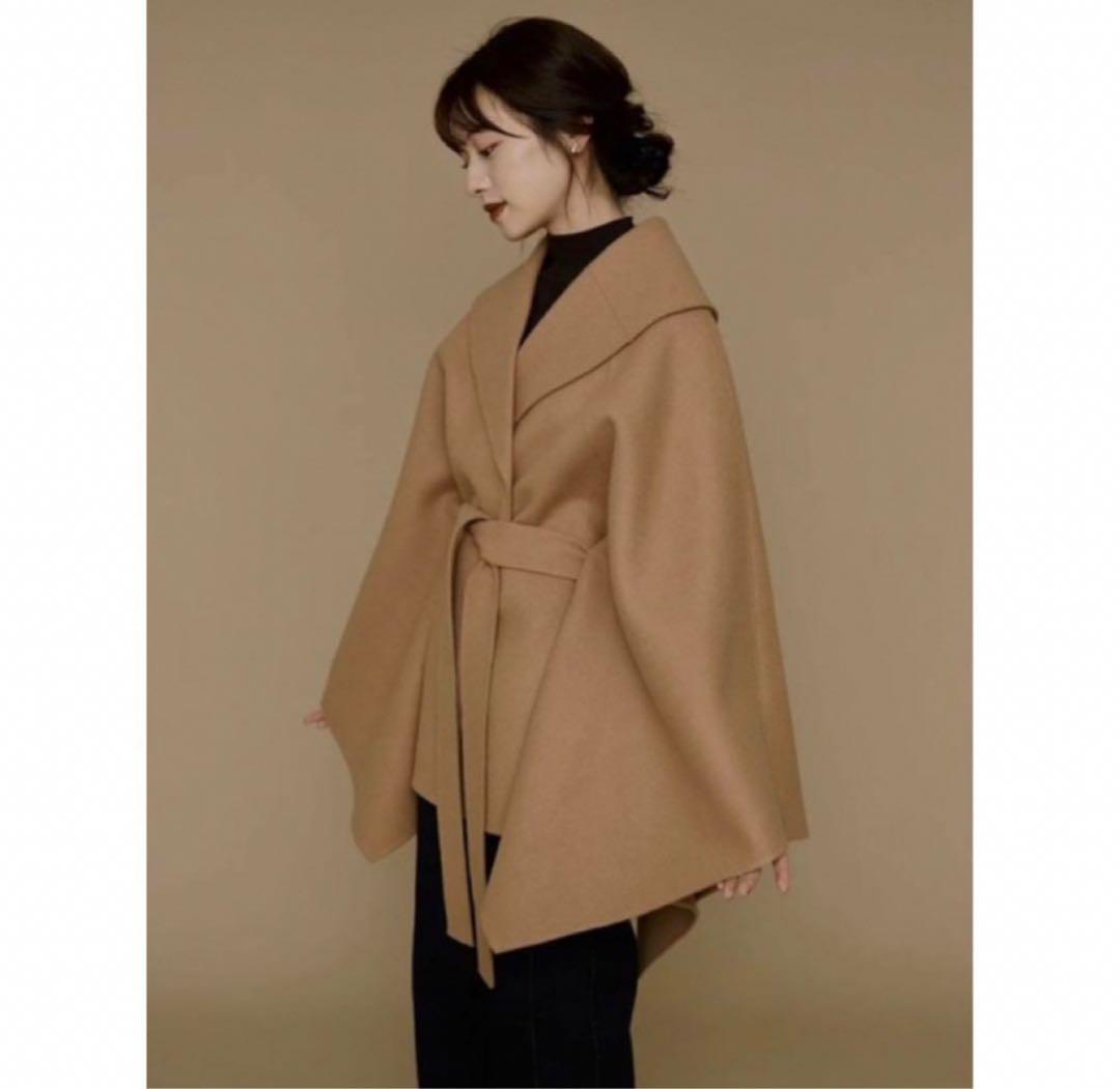 ジャケット・アウター L'Or Irregular hem Cape Coat laubeblanc