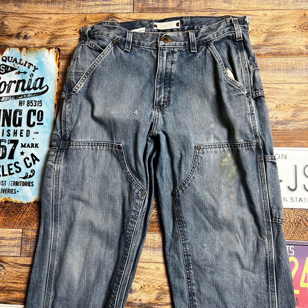 g*o様 Carhartt ダブルニー デニムワークパンツ フェード 雰囲気系