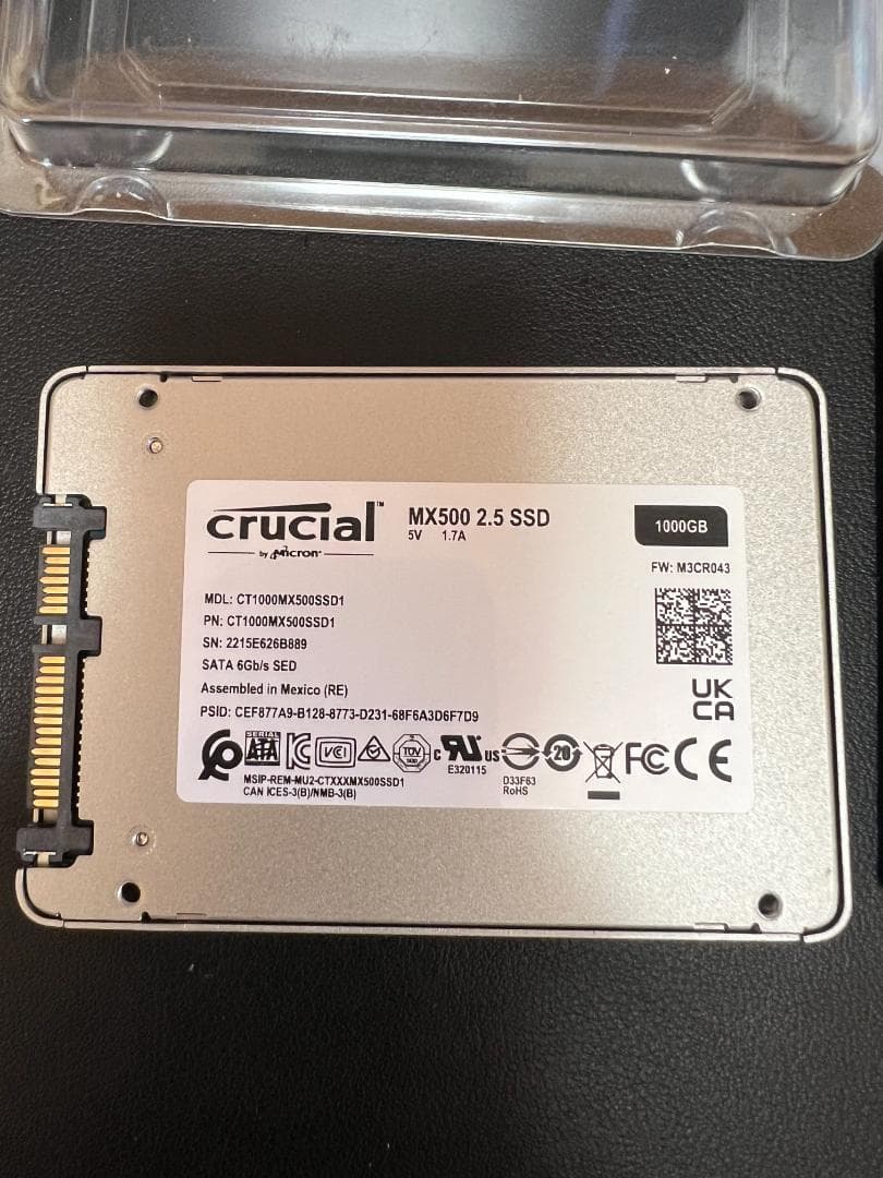 クルーシャルSSD　1000G　中古品【極上・健康状態100％・国内正規品】