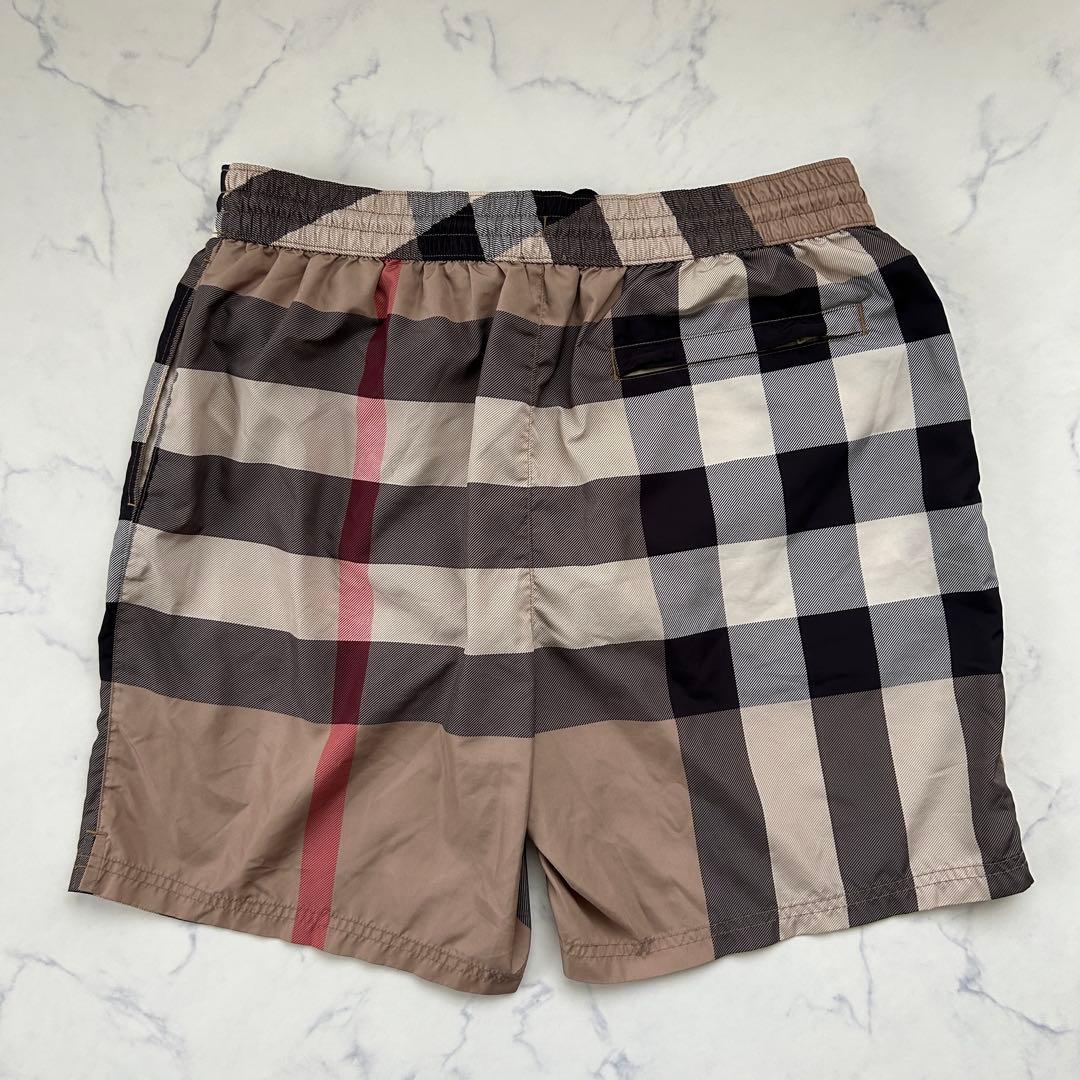 現行 バーバリー ハーフパンツ ノバチェック メガチェック ナイロン LG