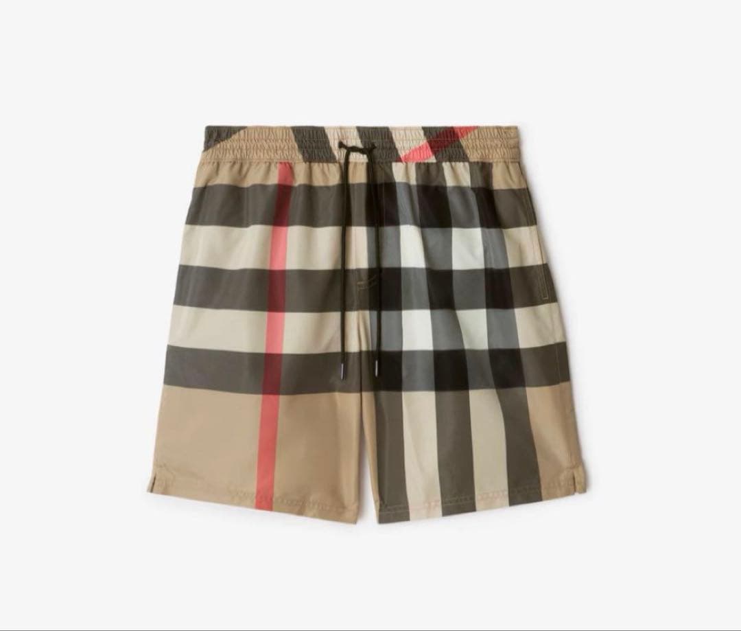 現行 バーバリー ハーフパンツ ノバチェック メガチェック ナイロン LG
