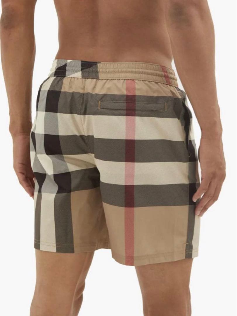 現行 バーバリー ハーフパンツ ノバチェック メガチェック ナイロン LG