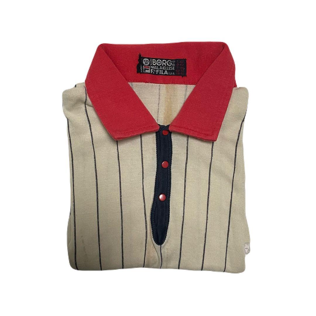 希少 FILA BJ BORG ストライプポロシャツ フィラ イタリア製