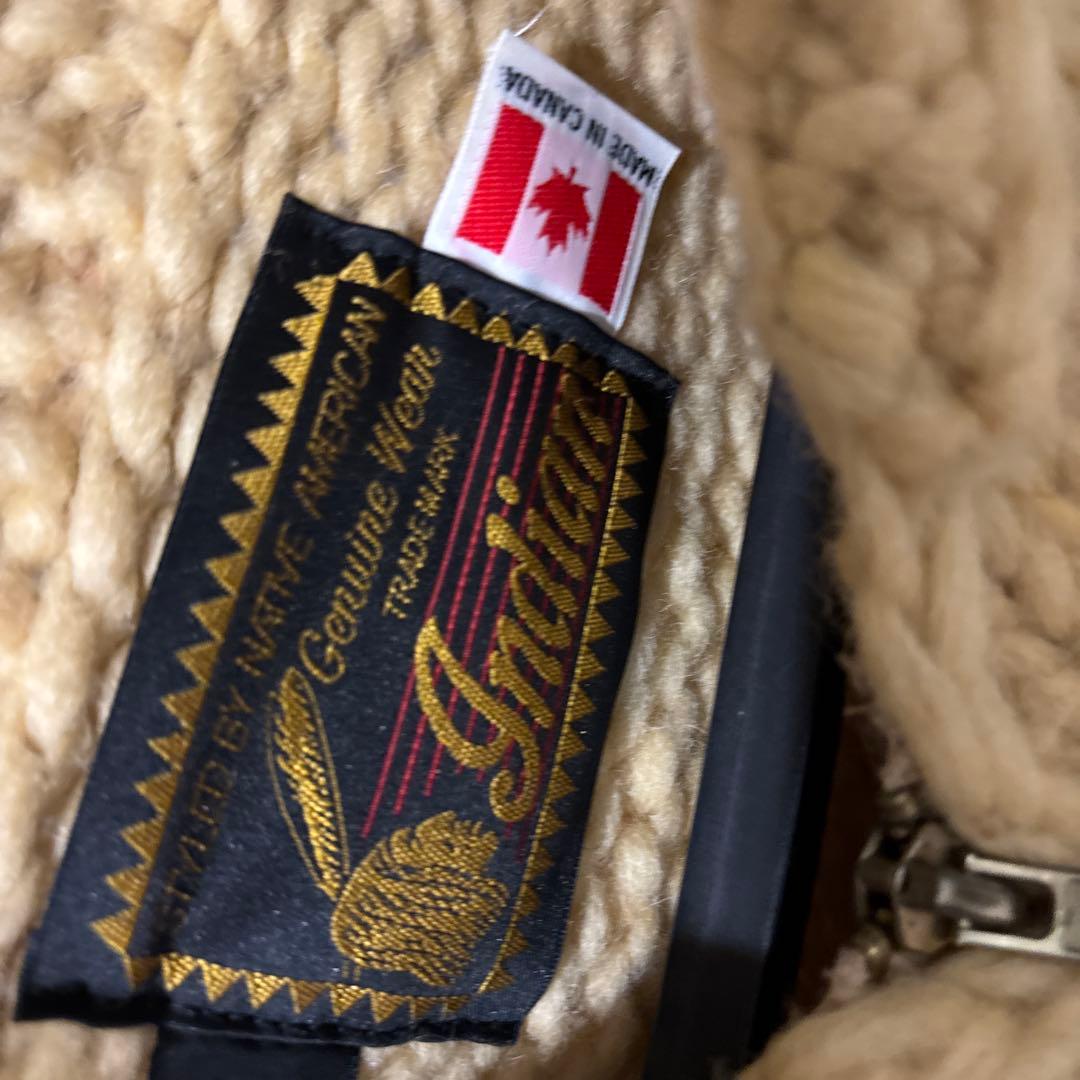 【激レア】インディアンモーターサイクル　ジップアップセーター　カウチンセーター