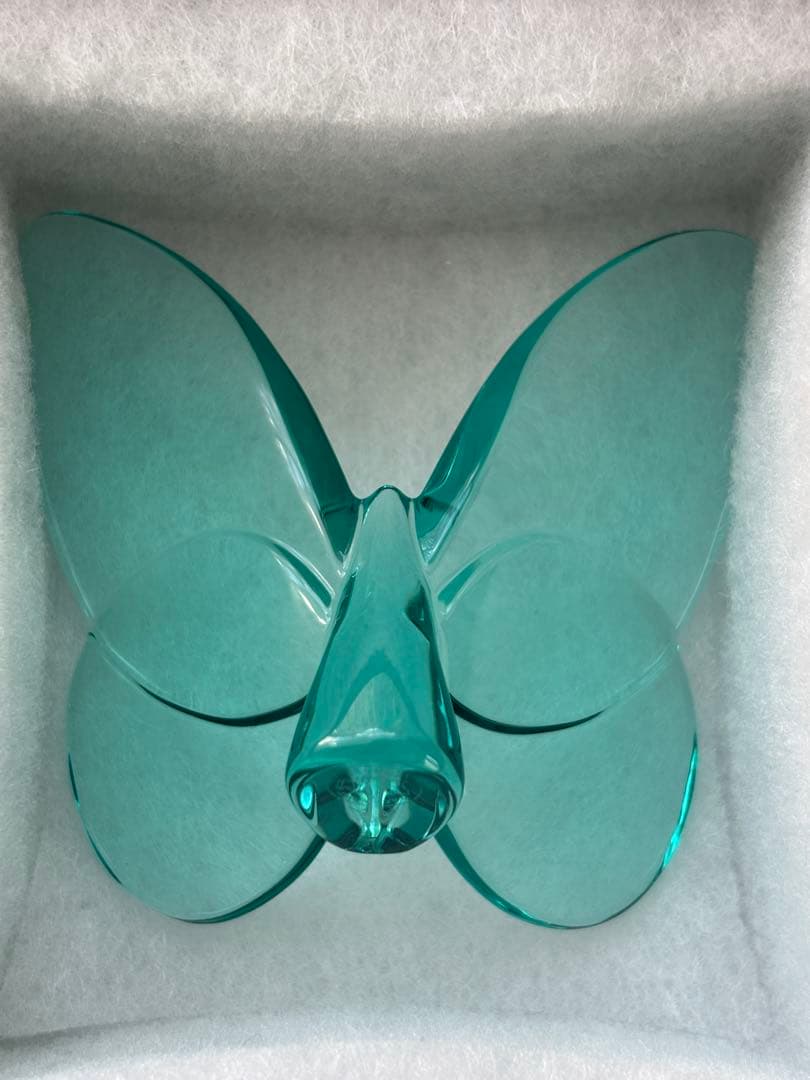 Baccarat ラッキーバタフライ置物 青緑