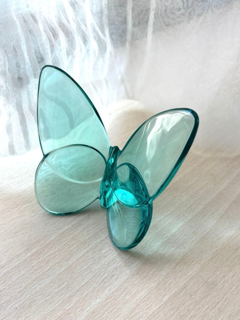 Baccarat ラッキーバタフライ置物 青緑
