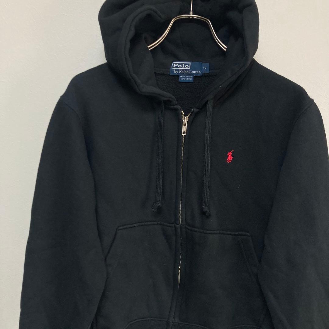 ジップアップ ポロ ラルフローレン RALPH LAUREN パーカー 黒 S