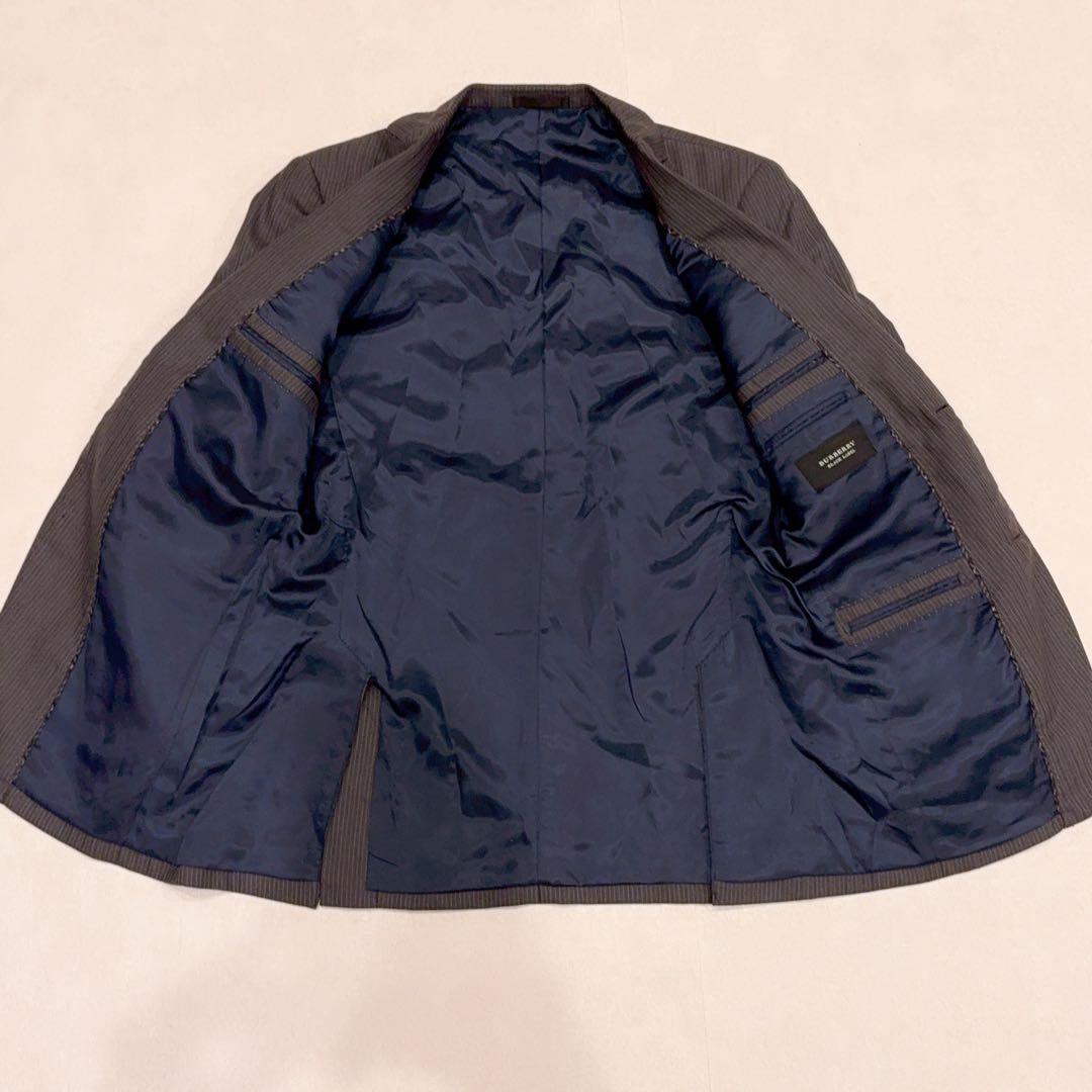美品 BURBERRY BLACK LABEL ストライプ スーツ グレー