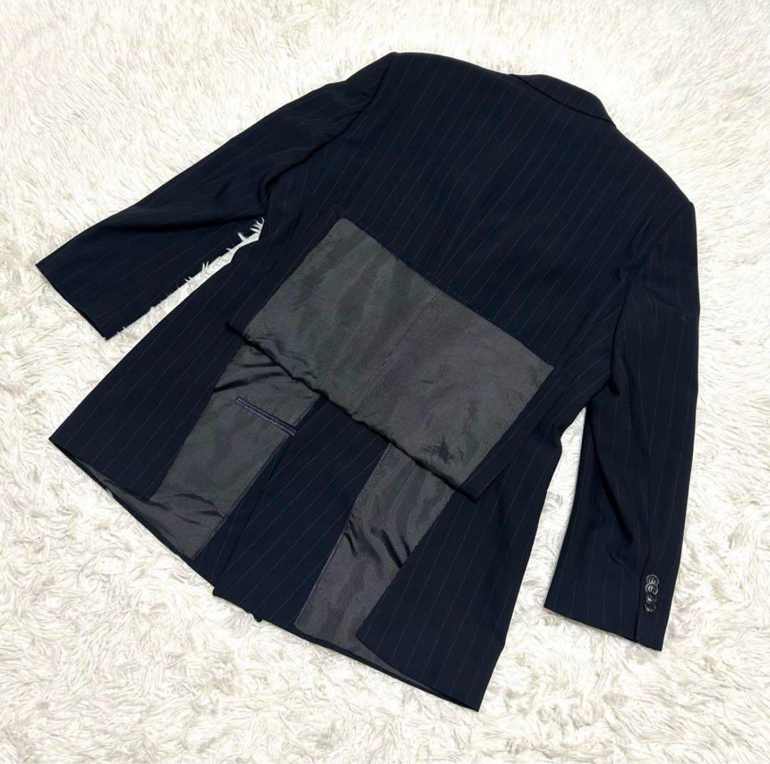 美品　ジョルジオアルマーニ　スーツ　56 ネイビー系　ストライプ　ダブル