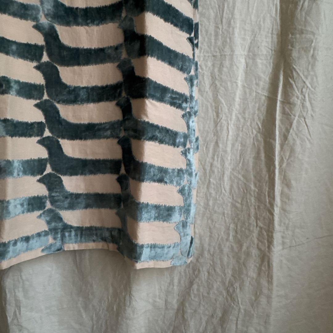 ミナペルホネン bird boat パイル刺繍 スリーブレス ドレス ワンピース