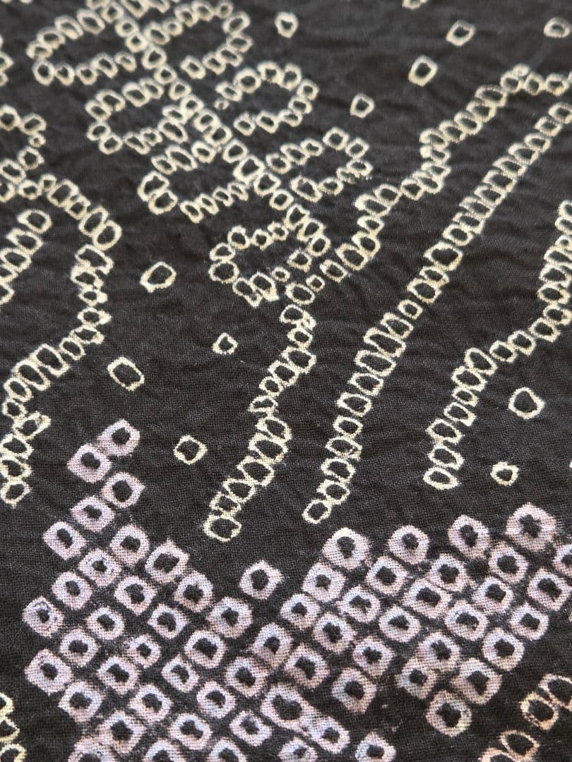 黒地 絞り 浴衣 （M-177）