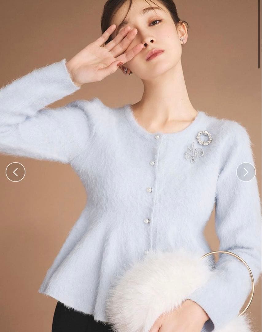 【CELFORD】ファーライクペプラムカーディガン