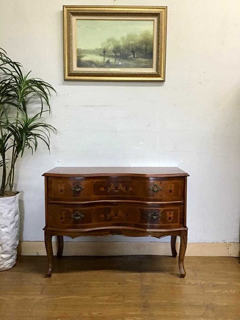 管379☆イタリア製☆ヴェローナクラシック☆象嵌細工☆2段チェスト