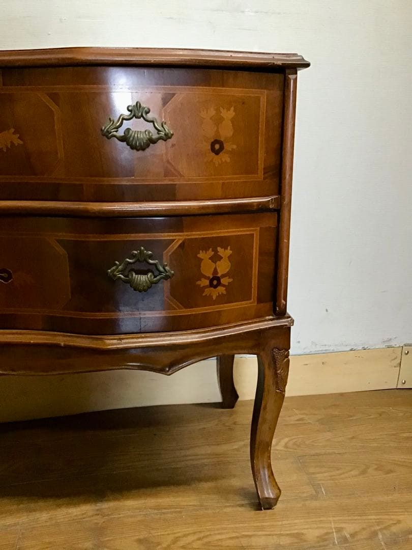 管379☆イタリア製☆ヴェローナクラシック☆象嵌細工☆2段チェスト