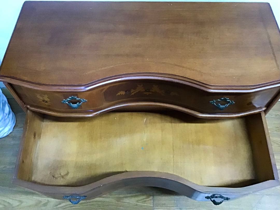 管379☆イタリア製☆ヴェローナクラシック☆象嵌細工☆2段チェスト