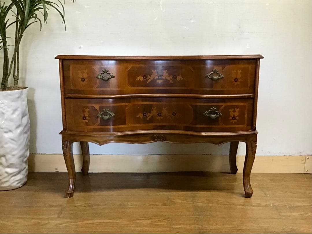 管379☆イタリア製☆ヴェローナクラシック☆象嵌細工☆2段チェスト